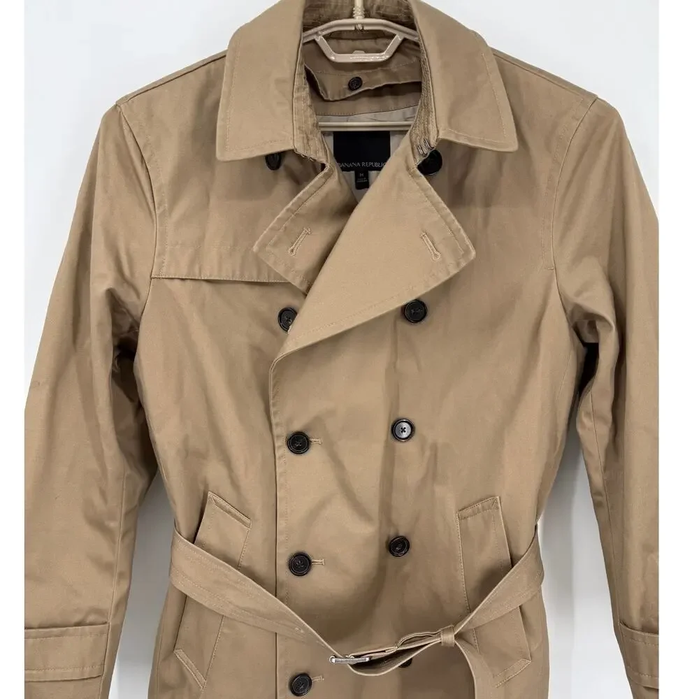 Banana Republic Classic Mens Trench Coat Removable Liner Size Medium NEW